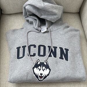 UCONN Champion Sweatshirt with hood. Size L. Barely worn.